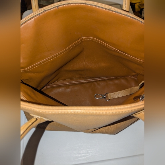 Longchamp Tan Pebble Leather Dome Handbag - Picture 10 of 12